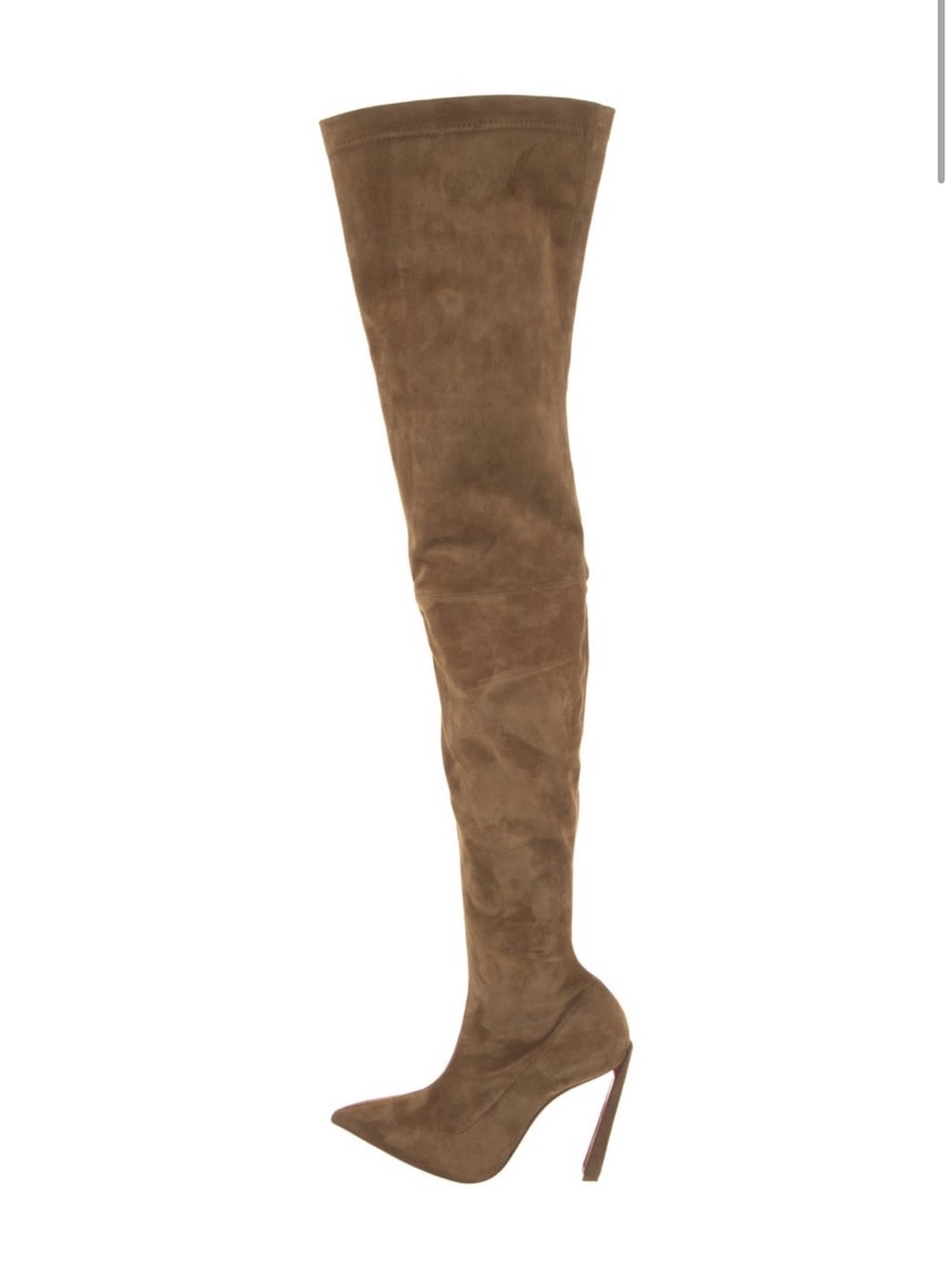 Christian Louboutin Taupe Suede Over-the-Knee Stiletto Boot